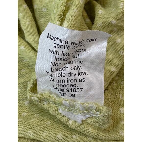 J. Crew Babydoll Blouse in Green with White Polka Dots – Size Medium - Picture 8 of 8